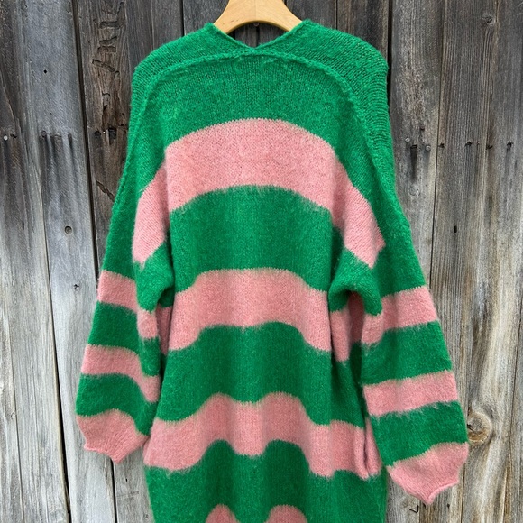 NWT Free People Mantra Cardi Cardigan Fern Green Pink Blush M/L - Picture 11 of 16